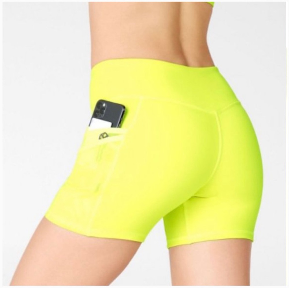 Fabletics Neon Yellow Green Trinity Mid-Rise Pock… - image 3